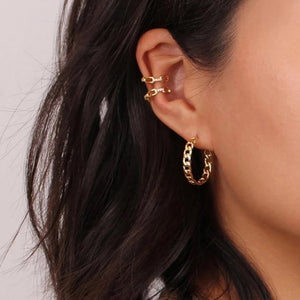 Minimal Circle Hoop Earrings 18K Gold Plated
