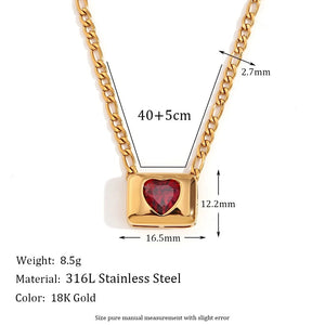Cube Heart Stainless Steel Necklace