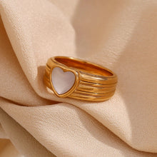 Load image into Gallery viewer, Lunar Shell Heart Stainless Steel Ring