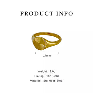 Sunshine Signet Stainless Steel Ring