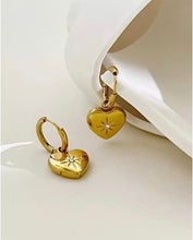 Load image into Gallery viewer, Heart Stainless Steel Hoop Earrings