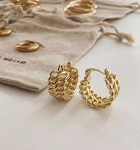 Load image into Gallery viewer, Double Hoop Earrings 18K Gold Plated