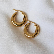 Load image into Gallery viewer, Hollow Hoop Earrings 18K Gold Plated