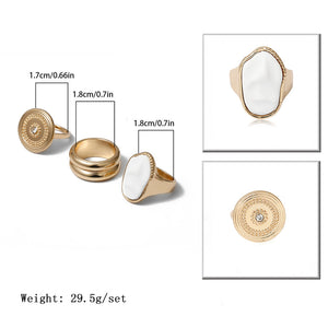 3 Pieces Geometric Rings