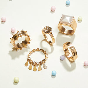 5 Pieces Geometric Rings