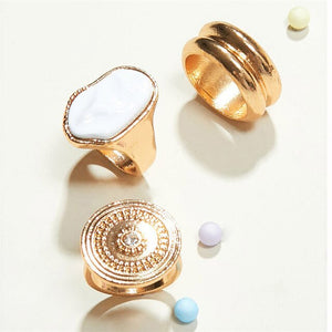 3 Pieces Geometric Rings